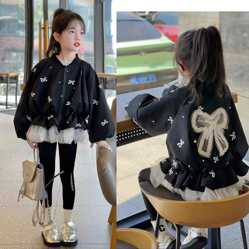 Baby Clothing Zip - Kids Girls Coat Children's Bowknot Jacket