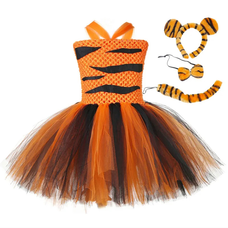 Toddler Legging Set - Tiger Tutu Dress Girls Zoo Animal