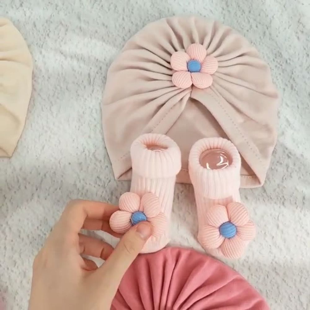 Toddler Sock Set - Sweet Big Flower Baby Hat Socks