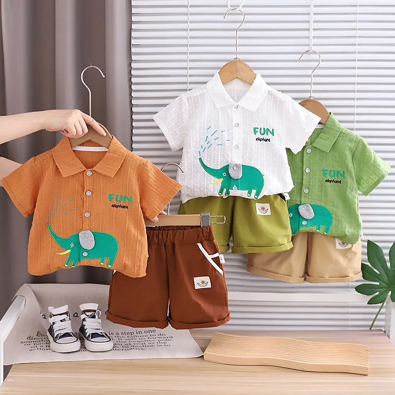 Baby Clothing Elephant - 2026 Summer Baby Boys' 2Pcs Outfit