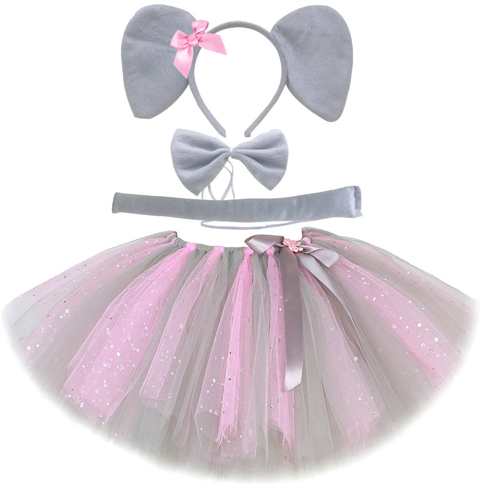 Baby Clothing Elephant - Sparkly Pink Gray Mouse Elephant Tutu