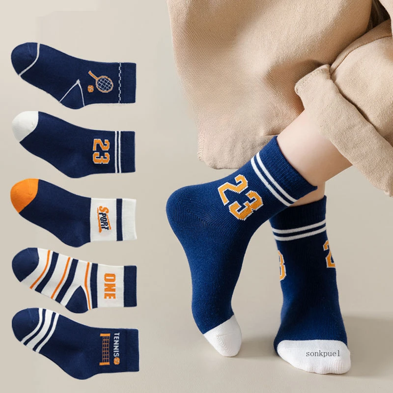 Toddler Sock Set - 5Pairs/Lot Kids Socks With Grips For