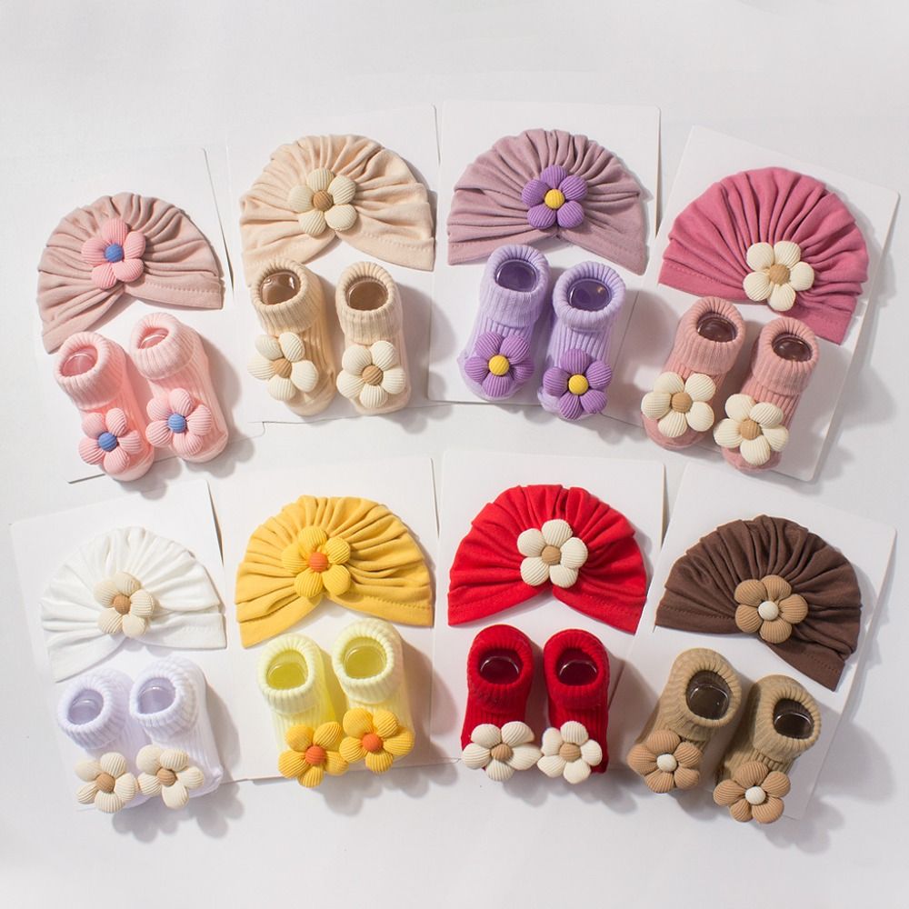 Toddler Sock Set - Sweet Big Flower Baby Hat Socks