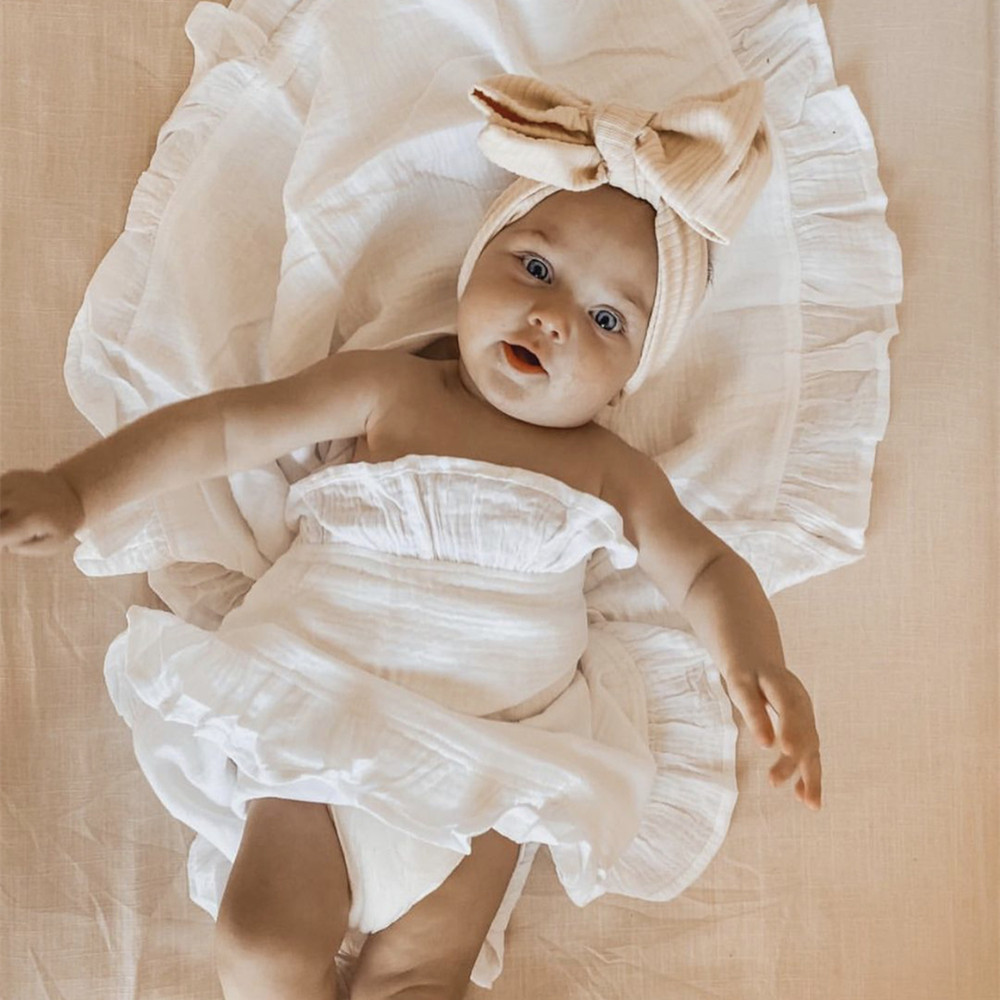 INS Ruffled Muslin Baby Swaddl - огляд і ціна Baby Clothing Organic Cotton