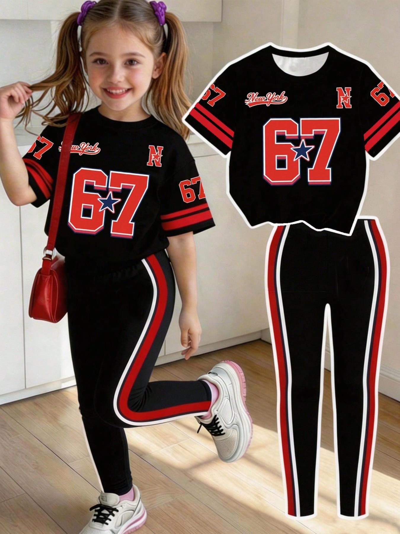 Girls' Summer and Autumn Casua - огляд і ціна Toddler Legging Set