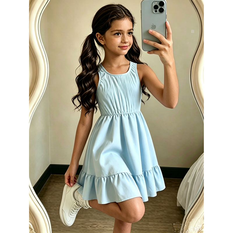 Baby Blue Color Sleeveless Rou - огляд і ціна Baby Clothing Korea